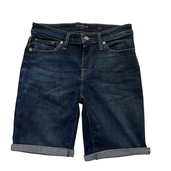 LUCKY BRAND The Bermuda Dark Wash Denim Short Size 4/27 - Picture 1 of 8